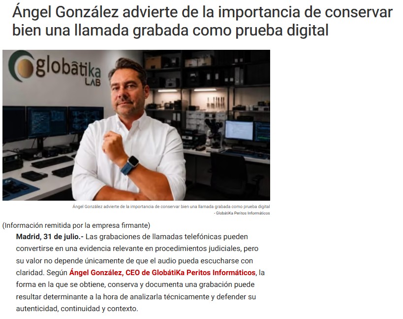Europa Press destaca la importancia de conservar correctamente una llamada grabada como prueba digital