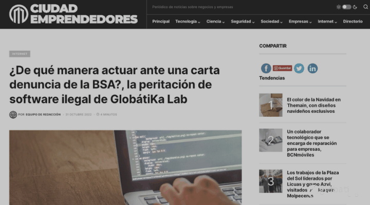 ¿De qué manera actuar ante una carta denuncia de la BSA?, la peritación de software ilegal de GlobátiKa Lab