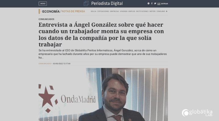 Entrevista a Ángel González sobre qué hacer cuando un trabajador monta su empresa con los datos de la compañía por la que solía trabajar