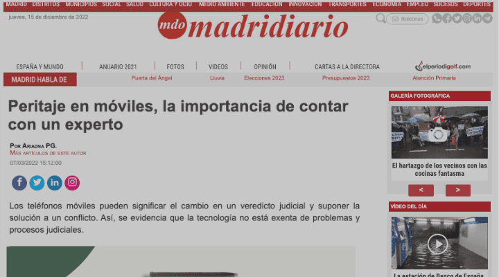 Peritaje en móviles, la importancia de contar con un experto