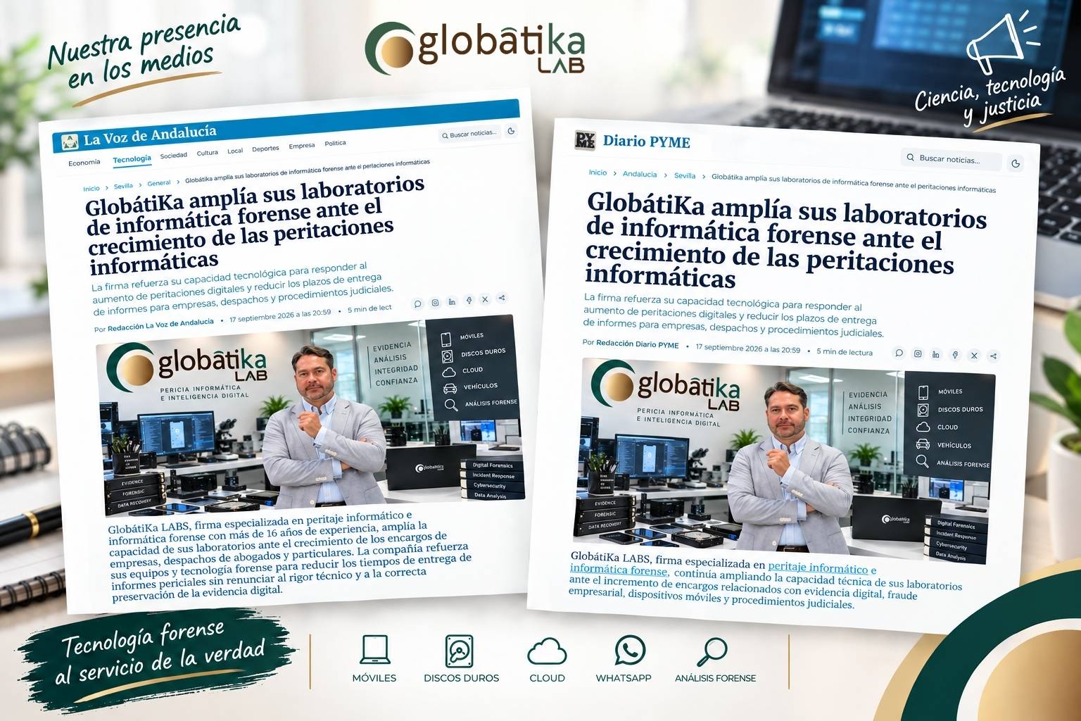 La prensa se hace eco de la ampliación de nuestros laboratorios de informática forense